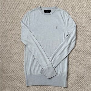 All Saints Merino Wool Sweater in Soft Gray